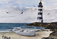 ORIGINAL AQUARELL -  Boot mit