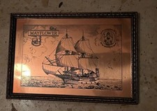 Radierung Kupfer alt Mayflower