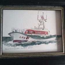 Aquarell " SEENOTRETTUNGSBOOT