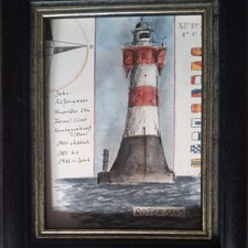 Aquarell "   LEUCHTTURM ROTER