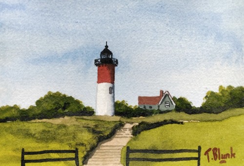 Original aquarell leuchtturm - aquarell,