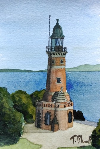 Original aquarell leuchtturm - original,