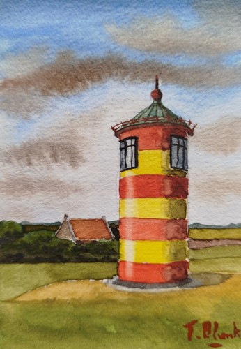 Original aquarell leuchtturm - original,