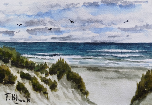 Original aquarell strand und - original,