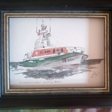 Aquarell " SEENOTRETTUNGSBOOT