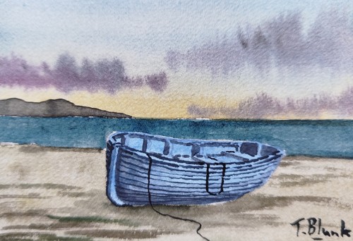 Original aquarell boot am - original,
