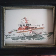 Aquarell " SEENOTRETTUNGSBOOT