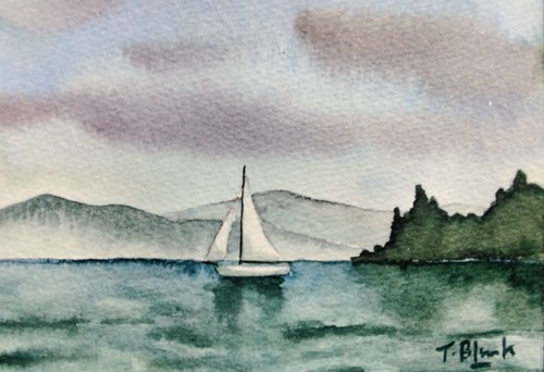 Original aquarell segler - aquarell,